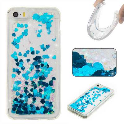 All Soft TPU Quicksand Back Cover Case for iPhone SE / 5S / 5 - Blue