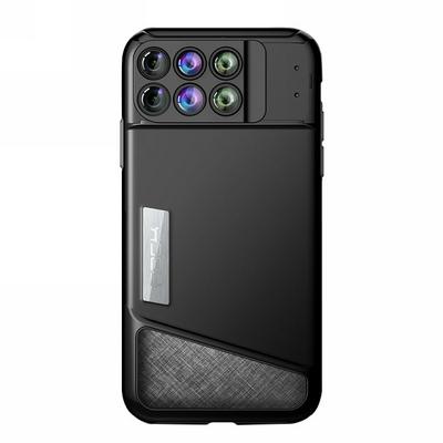 ROCK  6 in 1 Camera Lens Professional Tele / Wide Angle / Macro / Fisheye + Hard PC Soft TPU Back Cover Case  for iPhone
