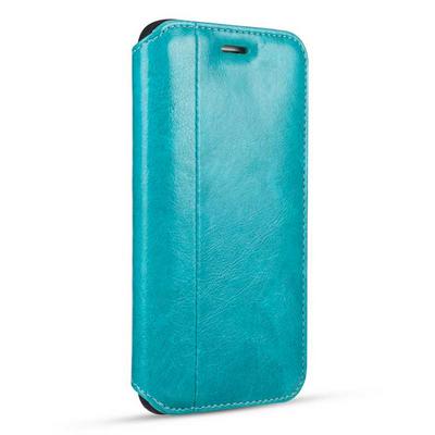 Litchi Pattern Side Flip PU Leather + Soft TPU with Card Slot and Stand Protective Case for iPhone X - Blue