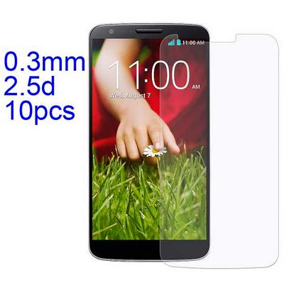10Pcs 0.3mm 2.5D AGC Material Tempered Glass with Toyo Glue Electroplating Fingerprint Coating Screen Protector for LG G2(D800/D802/D803/VS980/LS980)