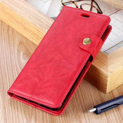 S Crazy Horse Pattern Solid Color Side Flip PU Leather + TPU with Card Slots and Viewing Stand Wallet Protective Case for Nokia 5.1 Plus / X5 - Red