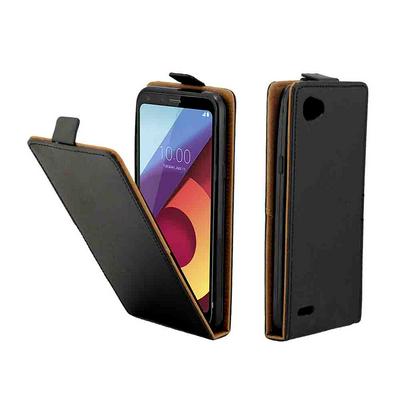 Up and Down Vertical Flip Anti-Scratch PU Leather + Soft TPU with Card Slot and Magnetic Buckle Protective Case for LG Q6 / Q6 Plus - Black