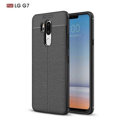 Skin Pattern PU Leather Coated Soft TPU Back Cover Case for LG G7 - Black