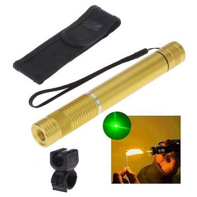 LT - G008 532nm 5mw 18650 Green Laser Pointer Set with Bicycle Handlebar - Golden
