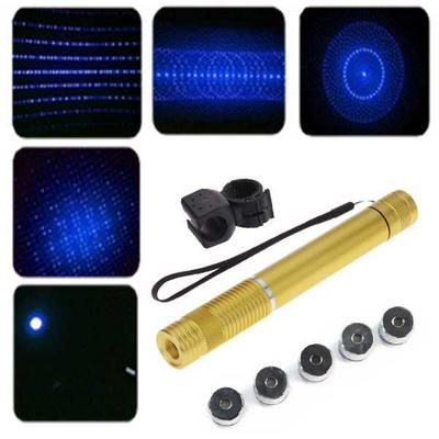 5mw 405nm Purple Laser Pointer with 5 Patterns - Gold