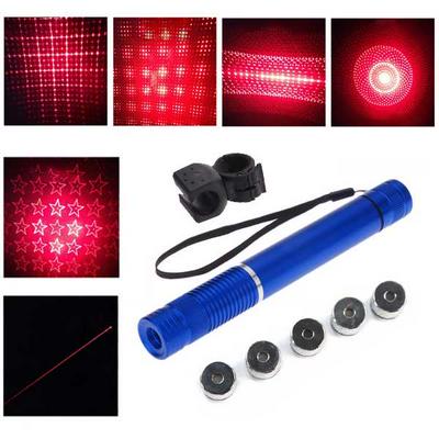 5mw 650nm Red Laser Pen with 5 Patterns - Blue