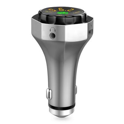 AP06 Bluetooth V4.2 Dual USB Wireless Hands-Free Support TF Card U-Disk FM Transmitter Car Charger Safety Hammer Car Kit 