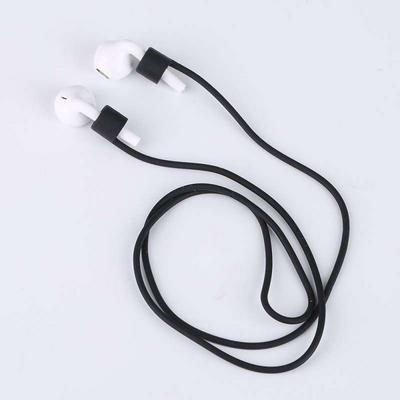 Wireless Bluetooth Earphone Anti-Lost Soft Silicone Strap Rope for Apple AirPods - Black