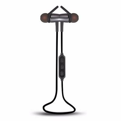 Popular Binaural Waterproof Magnetic Adsorption In-Ear Stereo Sport Bluetooth Earphone with Mic and Volume Control for Smartphones - Black