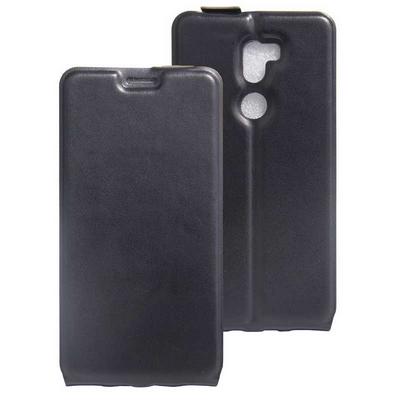 Vertical Flip Up and Down Design PU Leather + Soft TPU with Magnetic Buckle and Card Holder Case for Xiaomi Mi 5s Plus - Black
