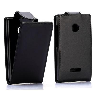 Stylish Magnetic Buckle Vertical Flip PC+ PU Leather Case for Microsoft Lumia 532(Black)