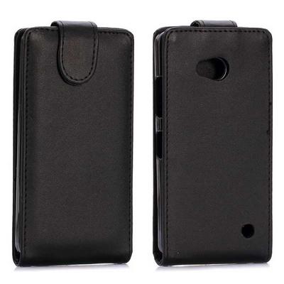 Vertical Flip Magnetic PC+ PU Leather Case for Microsoft Lumia 640 - Black