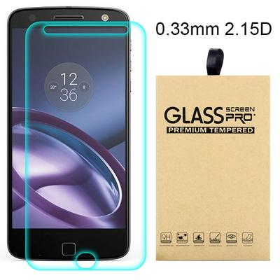 2.15D 0.33mm 9H Arc Edge Explosion-Proof Transparent Tempered Glass Screen Protector for Motorola Moto Z/ Moto Z Droid