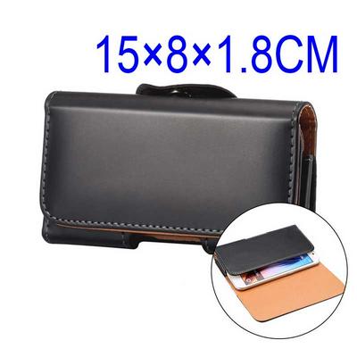 Universal Waist Belt Clip Magnetic Flip Leather Holster Case for Samsung Galaxy S7 5.2 inch - Black