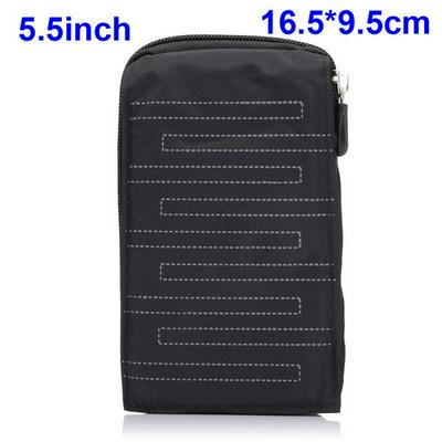 Universal 5.5 Inch Multi-function 3-level Sports Pouch Bag with Rope for Samsung Note4/ Note3/Note2/iphone6 /5S /4S (Horizontal Strips on Black Background)