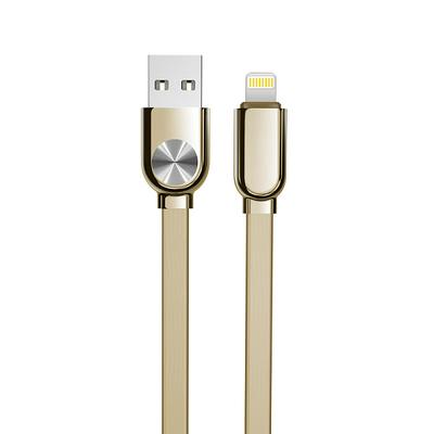 Joyroom S-M339 Dawn Series 8 Pin Intelligent LED Indicator 2.4A Current Flat Surface Wire Charge Data Transmission Date Cable for Devices with 8pin Interface - Gold