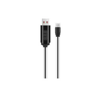 HOCO U29 1.2M USB Micro 5 PIN Android Cable 2A LED Digital Display Cable Fast Charging Data Cable with Timing - Black