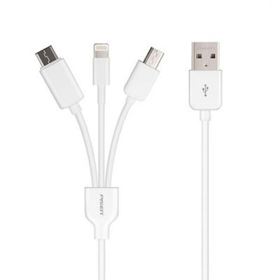 Original Pisen 8 Pin + Type-c + Micro USB 3 in 1 Cable Data Line Charging Cable for Xiaomi Letv Nokia iPhone 5s 6s Samsung