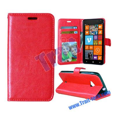 Wallet Style Soft TPU+ PU Leather Antiscratch Full Body With Stand Case for Nokia Lumia 625 - Red
