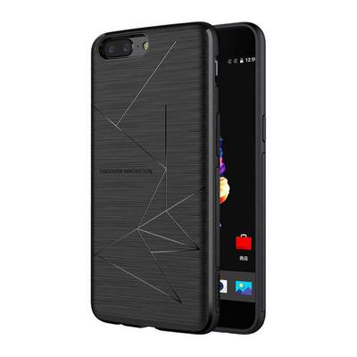 Nillkin Metal Brush Geometry Pattern QI Wireless Charge Super Magnetic Magic TPU Case for OnePlus 5