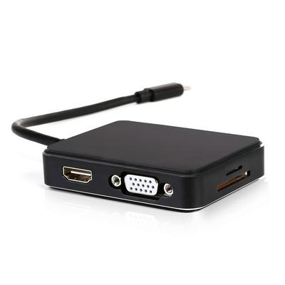 7-in-1 USB-C Type-C HUB VGA Adapter 4K Video High-definition SD / TF Card Reader USB 3.1 HUB to HDMI + VGA + TF SD + 3 USB