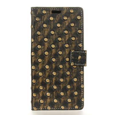 Metal Style Wallet PU Leather + Soft TPU Card Holder with Stand and Magnetic Buckle Case for Samsung Galaxy S8 / G9500 - Bronze