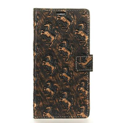 Metal Style Wallet PU Leather + Soft TPU Card Holder with Stand and Magnetic Buckle Case for Samsung Galaxy S8 / G9500 - Horse