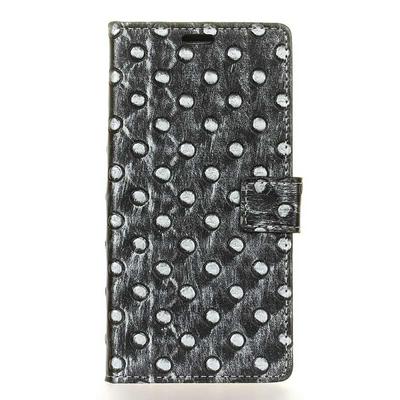 Metal Style Wallet PU Leather + Soft TPU Card Holder with Stand and Magnetic Buckle Case for Samsung Galaxy S8 / G9500 - Dark Grey