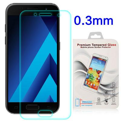Anti Scratch 0.3mm Arc Face Full Screen Transparent Tempered Glass Screen Protector Film for Samsung Galaxy A3 (2017)
