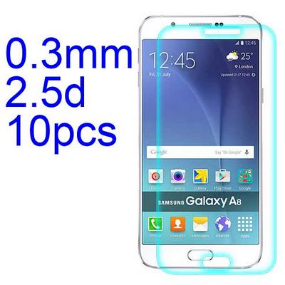 10Pcs 0.3mm 2.5D AGC Material Tempered Glass with Toyo Glue Electroplating Fingerprint Coating Screen Protector for Samsung Galaxy A8