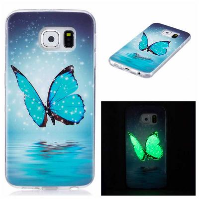 Noctilucent IMD Soft TPU Back Cover Case for Samsung G9200 Galaxy S6 - Butterfly