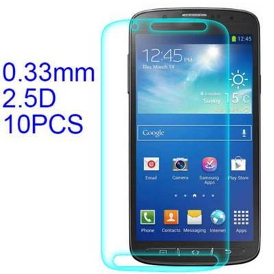 10Pcs 0.33mm 2.5D ARC Ultratiin Lobo Material Tempered Glass with Korean Glue Screen Protector for Samsung Galaxy S4 Active / I9295 / I537