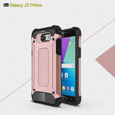 King kong Armor 2 in 1 Detachable Hard PC + Soft TPU Hybrid Back Cover Case for Samsung Galaxy J3 Prime - Rose Gold