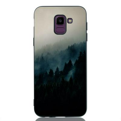 Painted Frosted Anti-Scratch Soft TPU Back Cover Protective Case for Samsung Galaxy J6 EU Version - Foggy Forest