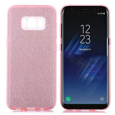 Glitter Powder Solid Color 3 in 1 Detachable Hard PC + Soft TPU Hybrid Back Cover Case for Samsung Galaxy S8 / G9500 - Pink