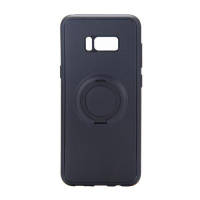 Ultra Thin Soft TPU with Finger Buckle Stand Back Cover Case for Samsung Galaxy S8 Plus - Black 