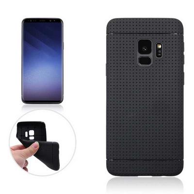 Honeycomb Solid Color Soft TPU Back Cover Protective Case for Samsung Galaxy S9 - Black