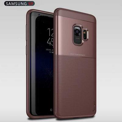 2 in 1 Detachable Hard PC + Silicone Protector Back Cover Case for Samsung Galaxy S9 - Brown