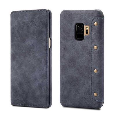 Card Holder Slots Wallet Style with Magnetic Buckle PU Leather + PC Case for Samsung Galaxy S9 - Black
