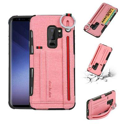 Multifunctional with Card Slots and Invisible Stand Support PU Leather Coated PC Back Cover Protective Case for Samsung Galaxy S9 - Rose Gold