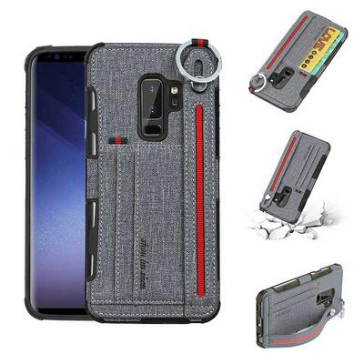 Multifunctional with Card Slots and Invisible Stand Support PU Leather Coated PC Back Cover Protective Case for Samsung Galaxy S9 - Grey