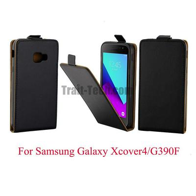 Business Style Up and Down Vertical Flip PU Leather + Soft TPU with Card Slot and Magnetic Buckle Case for Samsung Galaxy Xcover 4 / G390F - Black