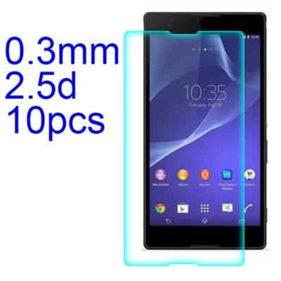 10Pcs 0.3mm 2.5D AGC Material Tempered Glass with Toyo Glue Electroplating Fingerprint Coating Screen Protector for Sony Xperia T2 Ultra