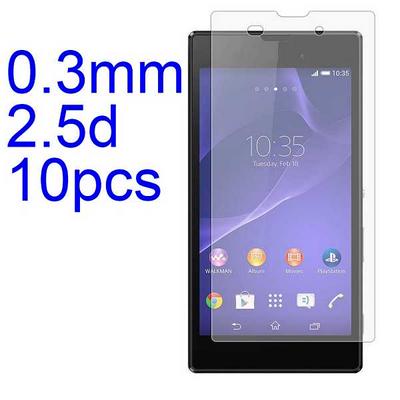 10Pcs 0.3mm 2.5D AGC Material Tempered Glass with Toyo Glue Electroplating Fingerprint Coating Screen Protector for Sony Xperia T3(M50W)