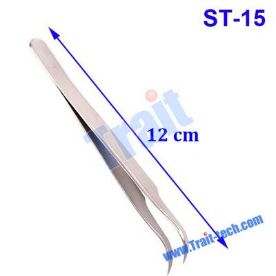 ST-15 Curved Tips, Super Fine High Precision Hard Swiss Quality Stainless Steel Tweezers