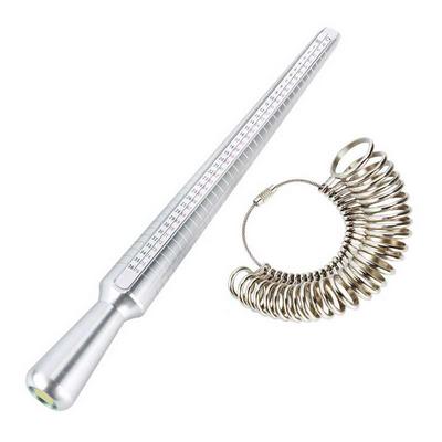 Ring Sizer Mandrel Finger Sizing Measuring Stick Jewelry Accurate Tool with Gauge Set of 27 pcs Circle Models