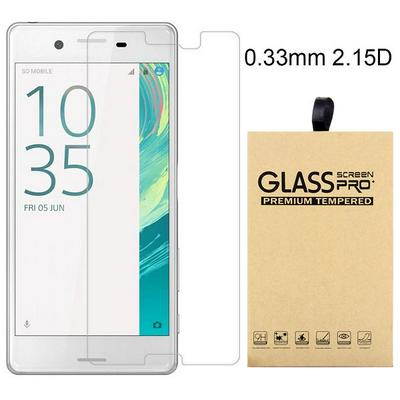 2.15D 0.33mm 9H Arc Edge Explosion-Proof Transparent Tempered Glass Screen Protector for Sony Xperia X / F5122