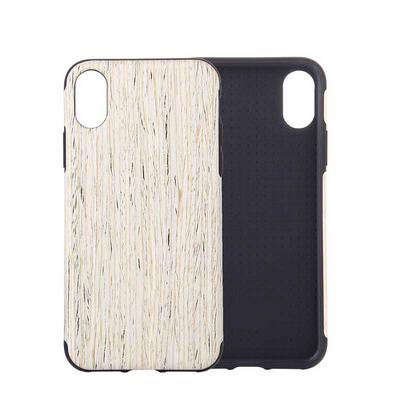 Wood Pattern Soft TPU Back Cover Case for iPhone XR 6.1 - White
