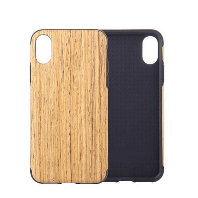 Wood Pattern Soft TPU Back Cover Case for iPhone Xs Max 6.5 - Light Khaki