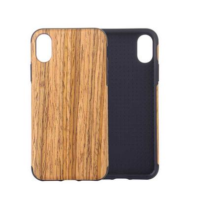 Wood Pattern Soft TPU Back Cover Case for iPhone Xs Max 6.5 - Khaki